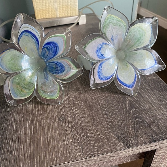 Murano style Floral Glass with spiral stems - Picture 10 of 11